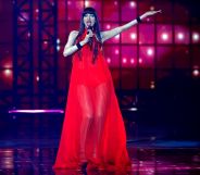 Israeli singer Dana International performs during the first semi-final of the 64th edition of the Eurovision Song Contest 2019 at Expo Tel Aviv on May 14, 2019, in the Israeli coastal city.