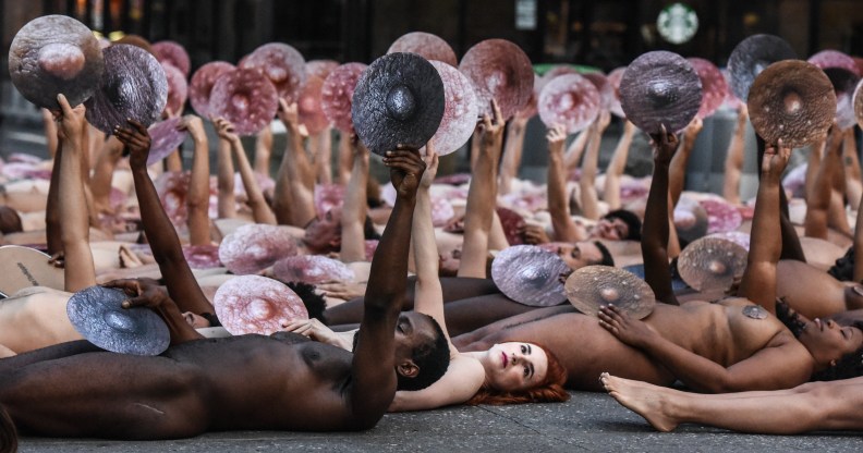 We the Nipple nude protest new york