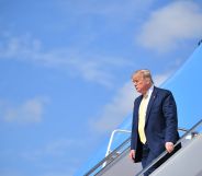US President Donald Trump steps off Air Force One upon arrival at Joint Base Andrews in Maryland on June 19, 2019.
