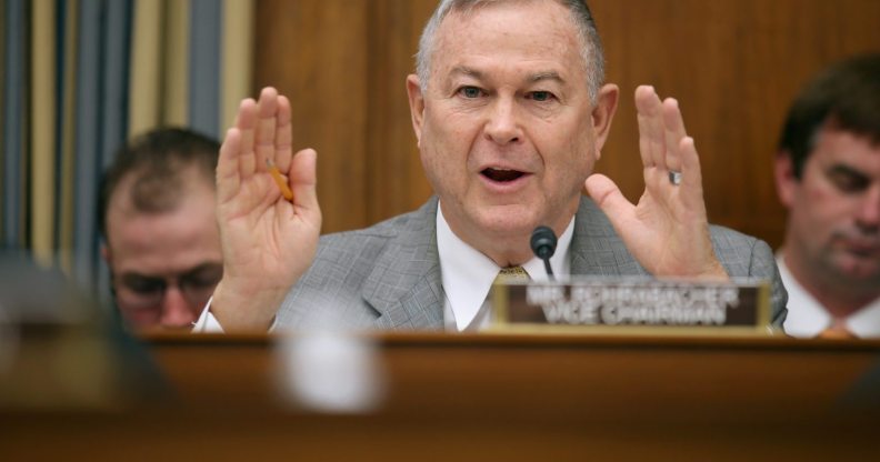 WASHINGTON, DC - MARCH 19: House Science, Space and Technology Committee member Rep. Dana Rohrabacher (R-CA) questions witnesses from NASA, the Department of Defense and the White House during a hearing in the Rayburn House Office Building on Capitol Hill March 19, 2013 in Washington, DC. The committee asked government and military experts about efforts to track and mitigate asteroids, meteors and other "near-Earth objects." (Photo by Chip Somodevilla/Getty Images)