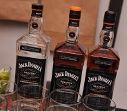 This is an image of three bottles of Jack Daniels Whiskey