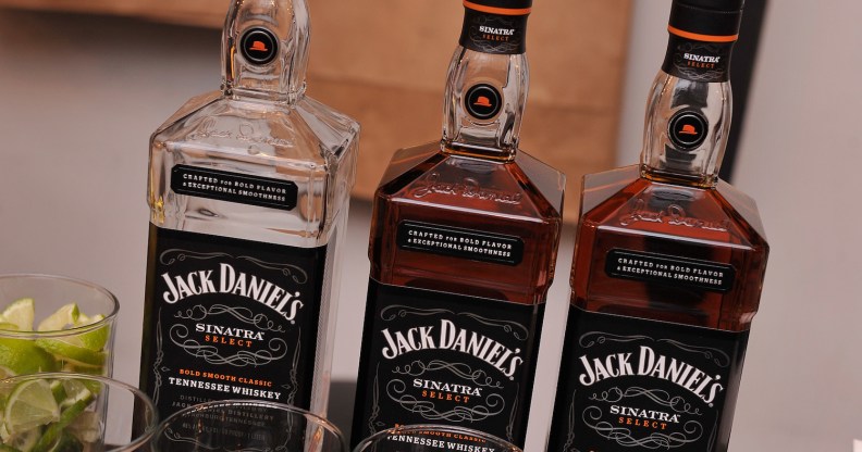 This is an image of three bottles of Jack Daniels Whiskey