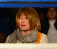 GLASGOW, SCOTLAND MAY 23 : Fight promoter Kellie Maloney watches on as Gary Cornish of Scotland takes on Zoltan Csala of Hungary during the IBO intercontinental championship match up at Glasgow?s Bellahouston Leisure Centre on May 23, 2015 in Glasgow, Scotland. (Photo by Mark Runnacles/Getty Images)