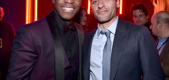 HOLLYWOOD, CA - DECEMBER 14: Actors John Boyega (L) and Oscar Isaac attend the after party for the World Premiere of ?Star Wars: The Force Awakens? on Hollywood Blvd on December 14, 2015 in Hollywood, California. (Photo by Alberto E. Rodriguez/Getty Images for Disney)