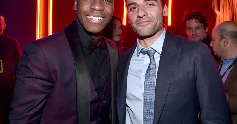 HOLLYWOOD, CA - DECEMBER 14: Actors John Boyega (L) and Oscar Isaac attend the after party for the World Premiere of ?Star Wars: The Force Awakens? on Hollywood Blvd on December 14, 2015 in Hollywood, California. (Photo by Alberto E. Rodriguez/Getty Images for Disney)