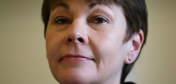 LONDON, ENGLAND - MARCH 14: Green Party Member of Parliament for Brighton Pavilion, Caroline Lucas, attends the launch of her party's EU campaign on March 14, 2016 in London, England. The Green Party today announced their intention to campaign for Britain to stay in the European Union. (Photo by Carl Court/Getty Images)