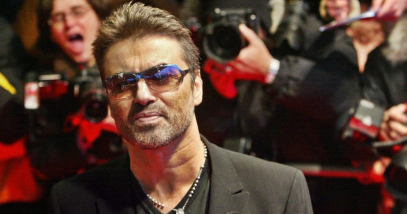 BERLIN, Germany: British pop star George Michael poses as he walks over the red carpet prior the screening of "George Michael - A Different Story" at the Berlin Film Festival 16 February 2005. The film, directed by Southan Morris and presented out of competition, is a documentary featuring the life, career and politics of the iconic pop star. AFP PHOTO DDP/MICHAEL KAPPELER GERMANY OUT (Photo credit should read MICHAEL KAPPELER/AFP/Getty Images)