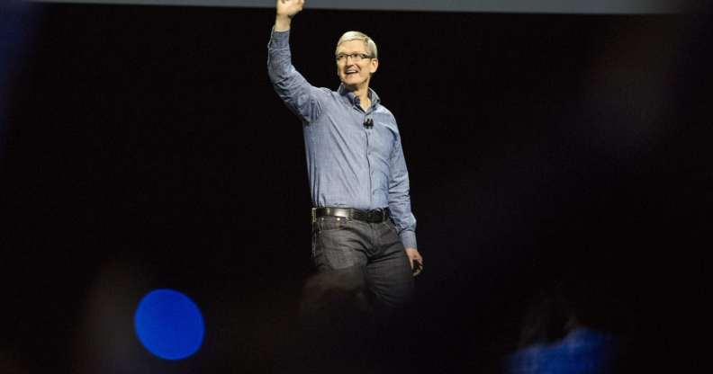 SAN FRANCISCO, CA - JUNE 13: Apple CEO Tim Cook speaks at an Apple event at the Worldwide Developer's Conference on June 13, 2016 in San Francisco, California. Thousands of people have shown up to hear about Apple's latest updates. (Photo by Andrew Burton/Getty Images)