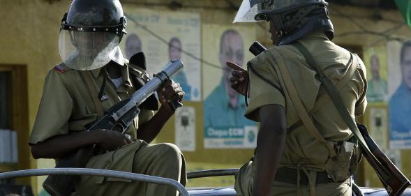 Riot police in Tanzania