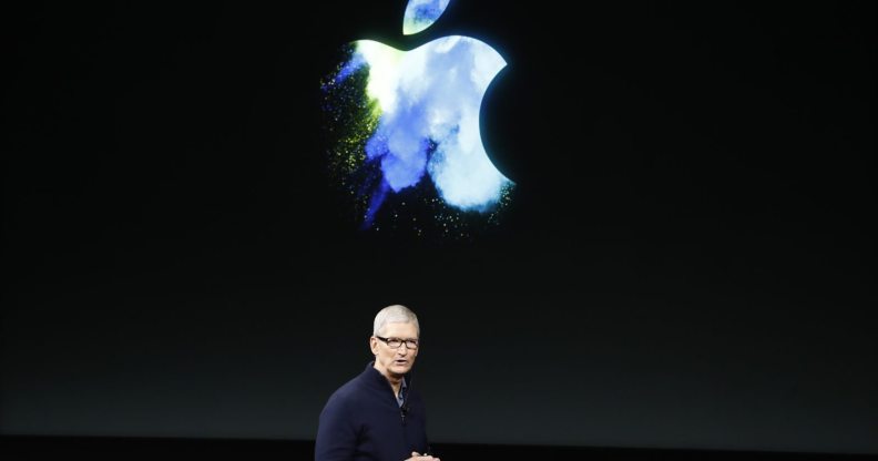 CUPERTINO, CA - OCTOBER 27: Apple CEO Tim Cook speaks on stage during an Apple product launch event on October 27, 2016 in Cupertino, California. Apple Inc. is expected to unveil the latest iterations of its MacBook line of laptops (Photo by Stephen Lam/Getty Images)