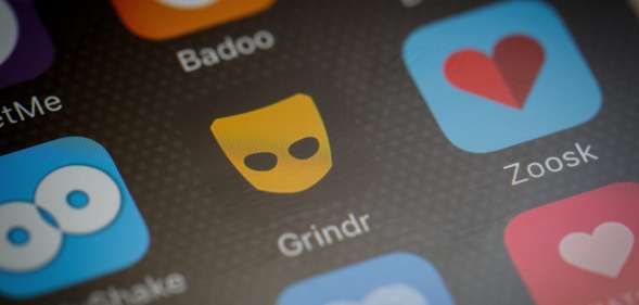 Grindr crime: The logo for gay hook-up app Grindr