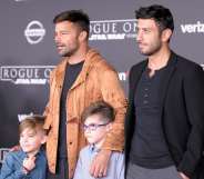 HOLLYWOOD, CA - DECEMBER 10: Musician Ricky Martin and Jwan Yosef (top L-R) and Valentino Martin and Matteo Martin attend the premiere of Walt Disney Pictures and Lucasfilm's "Rogue One: A Star Wars Story" at the Pantages Theatre on December 10, 2016 in Hollywood, California. (Photo by Frazer Harrison/Getty Images)