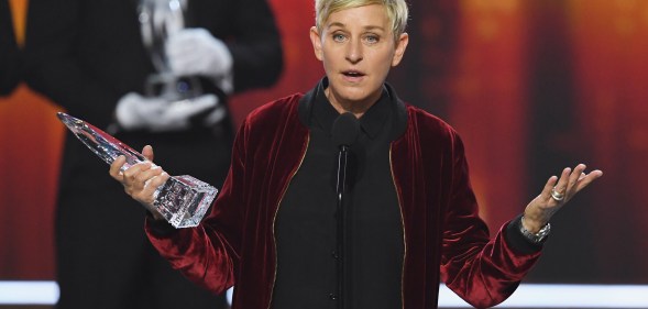 LOS ANGELES, CA - JANUARY 18: Actress/TV host Ellen DeGeneres accepts Favorite Animated Movie Voice for 'Finding Dory' onstage during the People's Choice Awards 2017 at Microsoft Theater on January 18, 2017 in Los Angeles, California. (Photo by Kevin Winter/Getty Images)