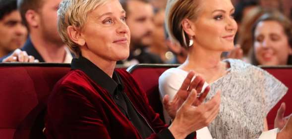 LOS ANGELES, CA - JANUARY 18: TV personality/actress Ellen DeGeneres (L) and actress Portia de Rossi attend the People's Choice Awards 2017 at Microsoft Theater on January 18, 2017 in Los Angeles, California. (Photo by Christopher Polk/Getty Images for People's Choice Awards)