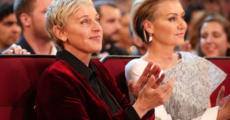 LOS ANGELES, CA - JANUARY 18: TV personality/actress Ellen DeGeneres (L) and actress Portia de Rossi attend the People's Choice Awards 2017 at Microsoft Theater on January 18, 2017 in Los Angeles, California. (Photo by Christopher Polk/Getty Images for People's Choice Awards)