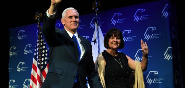 US Vice President Mike Pence and his wife Karen Pence.