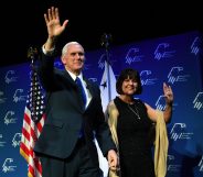 US Vice President Mike Pence and his wife Karen Pence.