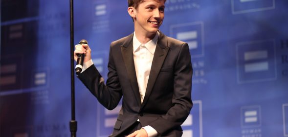 LOS ANGELES, CA - MARCH 18: Singer Troye Sivan performs onstage at The Human Rights Campaign 2017 Los Angeles Gala Dinner at JW Marriott Los Angeles at L.A. LIVE on March 18, 2017 in Los Angeles, California. (Photo by Christopher Polk/Getty Images for Human Rights Campaign)