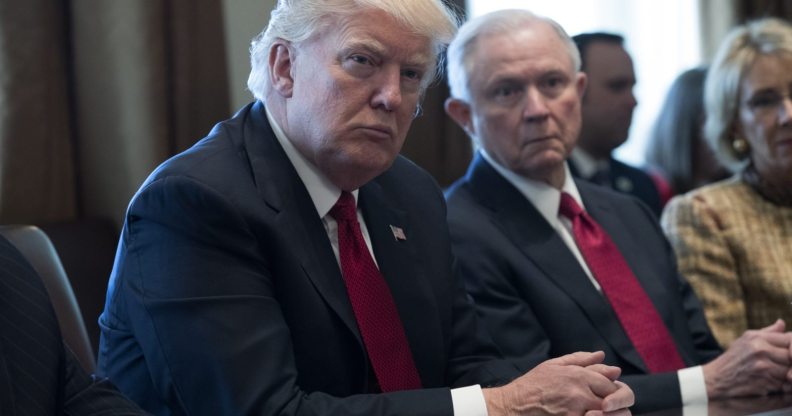 U.S. President Donald Trump and Attorney General Jeff Sessions (Photo by Shawn Thew-Pool/Getty Images)