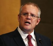 Australian prime minister Scott Morrison give speech