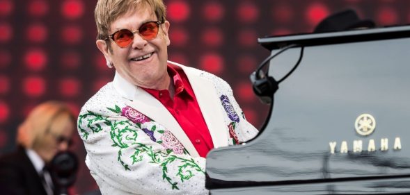 LONDON, ENGLAND - JUNE 03: Elton John performs live at Twickenham Stoop on June 3, 2017 in London, England. (Photo by Ian Gavan/Getty Images for Harlequins)