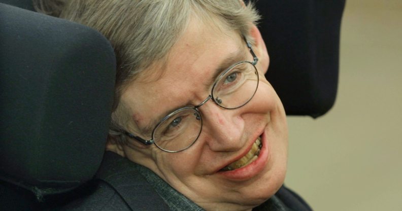 399485 04: Physicist Stephen Hawking smiles at a symposium to honor his birthday at the Center for Mathematical Sciences at the University of Cambridge January 11, 2002 in Cambridge, England. Hawking turned 60-years-old on January 8, 2002 and is the Lucasian Professor of Mathematics, a post once held by Sir Isaac Newton. (Photo by Sion Touhig/Getty Images)