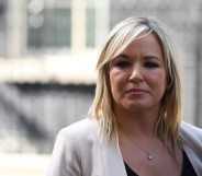 LONDON, ENGLAND - JUNE 15: Michelle O'Neill, leader of Sinn Féin speaks to the media outside 10 Downing Street on June 15, 2017 in London, England. Prime Minister Theresa May held a series of meetings with the main Northern Ireland political parties today to allay mounting concerns over a government deal with the DUP in the wake of the UK general election. (Photo by Chris J Ratcliffe/Getty Images)