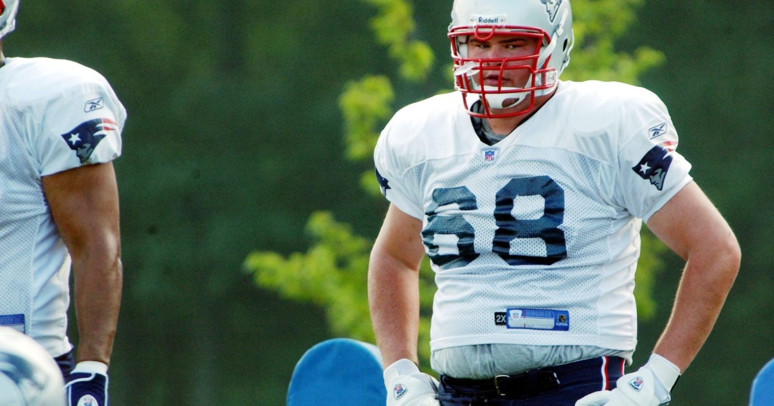 FOXBORO - JULY 28: Guard Ryan O'Callaghan #68 of the New England Patriots works out during the first summer training camp practice on July 28, 2006 at Gillete Stadium in Foxboro, Massachusetts. (Photo by Darren McCollester/Getty Images)