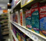 Cold medicine on a shelf