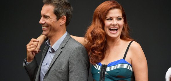 LOS ANGELES, CA - AUGUST 02: Actors Eric McCormack and Debra Messing attend the "Will & Grace" ribbon cutting Ceremony on August 2, 2017 in Los Angeles, California. (Photo by Matt Winkelmeyer/Getty Images)