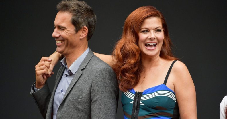 LOS ANGELES, CA - AUGUST 02: Actors Eric McCormack and Debra Messing attend the "Will & Grace" ribbon cutting Ceremony on August 2, 2017 in Los Angeles, California. (Photo by Matt Winkelmeyer/Getty Images)