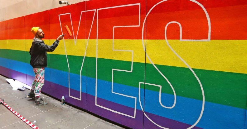 Street Artists Paint 'YES' in Australia for marriage equality