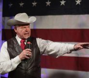FAIRHOPE, AL - SEPTEMBER 25: Republican candidate for the U.S. Senate in Alabama, Roy Moore, speaks at a campaign rally on September 25, 2017 in Fairhope, Alabama. Moore is running in a primary runoff election against incumbent Luther Strange for the seat vacated when Jeff Sessions was appointed U.S. Attorney General by President Donald Trump. The runoff election is scheduled for September 26. (Photo by Scott Olson/Getty Images)