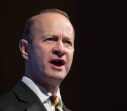 TORQUAY, ENGLAND - SEPTEMBER 30: Newly elected UKIP leader Henry Bolton makes his leader's speech at their autumn conference being held at the Riviera International Centre on September 30, 2017 in Torquay, England. Bolton is the UKIP party's fourth leader in just over a year. (Photo by Matt Cardy/Getty Images)