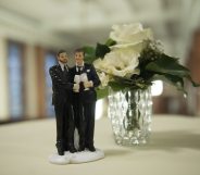 BERLIN, GERMANY - OCTOBER 01: Same sex wedding figures stand on a table after the first wedding after new law 'Ehe fuer alle' (wedding for everyone) in Germany at Schoeneberg district townhall on October 1, 2017 in Berlin, Germany.(Photo by Steffi Loos/Getty Images)