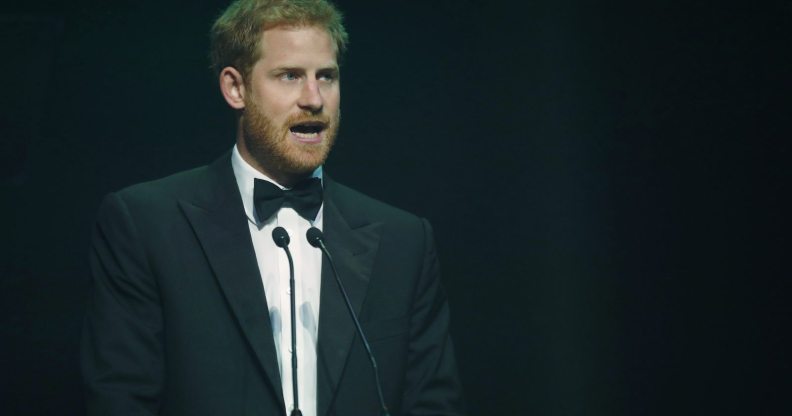 LONDON, ENGLAND - OCTOBER 12: Prince Harry talks after receiving a posthumous Attitude Legacy Award on behalf of his mother Diana, Princess of Wales, at the Attitude Awards on October 12, 2017 in London, England. Attitude Magazine is awarding the prize to the late Princess Diana in honour of her significant work in drawing attention to HIV/AIDS. (Photo by Frank Augstein - WPA Pool/Getty Images)