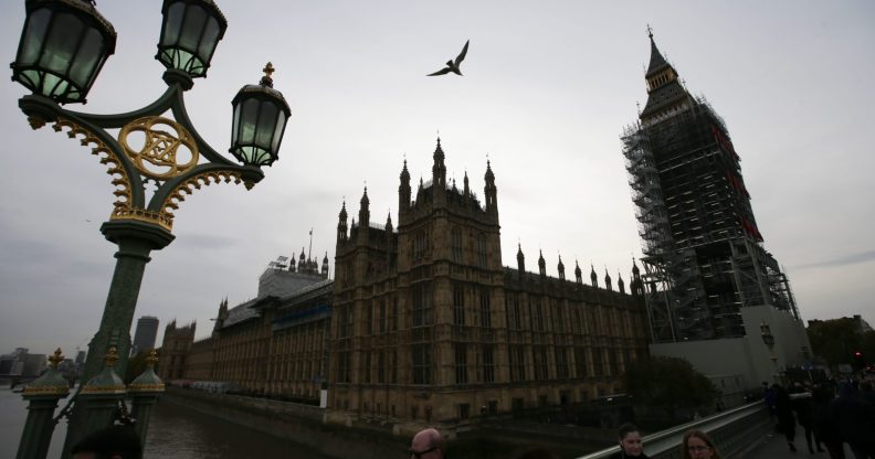 The Houses of Parliament are seen in London on October 31, 2017. Prime Minister Theresa May came under pressure on Tuesday to take action against alleged sex pests in her own cabinet amid swirling rumours in Westminster about inappropriate behaviour by several lawmakers. Defence Secretary Michael Fallon apologised for putting his hand on a female journalist's knee in 2002 and the cabinet is investigating another minister, Mark Garnier, who asked his now former aide to buy him sex toys and called her "sugar tits". British media have reported on the existence of a list of sexual allegations about around 40 Conservative MPs including six ministers that was apparently compiled by disgruntled former employees. / AFP PHOTO / Daniel LEAL-OLIVAS / The erroneous mention[s] appearing in the metadata of this photo by Daniel LEAL-OLIVAS has been modified in AFP systems in the following manner: [The Houses of Parliament are seen in London on October 31, 2017] instead of [Chancellor of the Exchequor Philip Hammond leaves his office in Downing Street...]. Please immediately remove the erroneous mention[s] from all your online services and delete it (them) from your servers. If you have been authorized by AFP to distribute it (them) to third parties, please ensure that the same actions are carried out by them. Failure to promptly comply with these instructions will entail liability on your part for any continued or post notification usage. Therefore we thank you very much for all your attention and prompt action. We are sorry for the inconvenience this notification may cause and remain at your disposal for any further information you may require. (Photo credit should read DANIEL LEAL-OLIVAS/AFP/Getty Images)