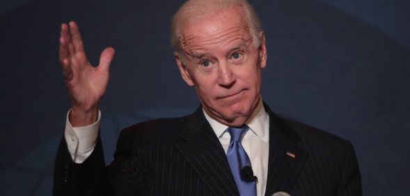 CHICAGO, IL - NOVEMBER 01: Former vice president Joe Biden speaks to the Chicago Council on Global Affairs on November 1, 2017 in Chicago, Illinois. Biden addressed the consequences of U.S. disengagement from world leadership at the event. (Photo by Scott Olson/Getty Images)