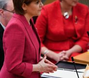 EDINBURGH, SCOTLAND - NOVEMBER 07: First Minister Nicola Sturgeon, makes a formal apology to gay men at the Scottish Parliament on November 7, 2017 in Edinburgh, Scotland. The statement coincided with a new legislation that will automatically pardon gay and bisexual men convicted under historical laws. (Photo by Jeff J Mitchell/Getty Images)