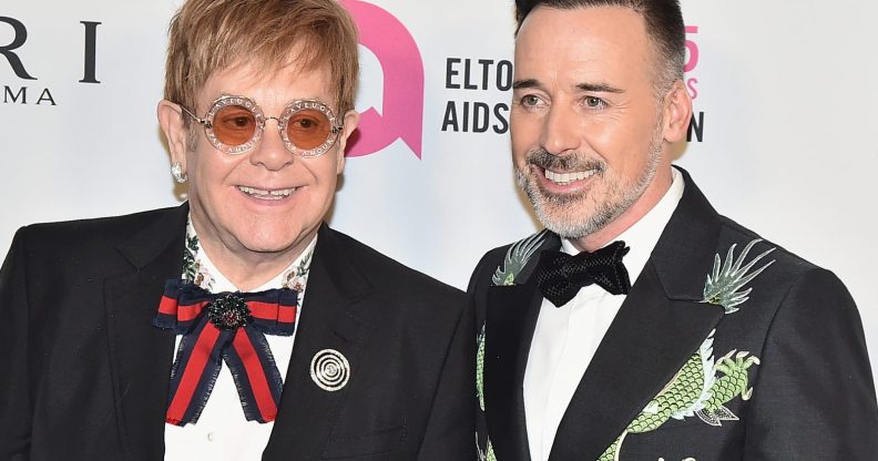 NEW YORK, NY - NOVEMBER 07: Sir Elton John and David Furnish attend the Elton John AIDS Foundation Commemorates Its 25th Year And Honors Founder Sir Elton John During New York Fall Gala at Cathedral of St. John the Divine on November 7, 2017 in New York City. (Photo by Theo Wargo/Getty Images)