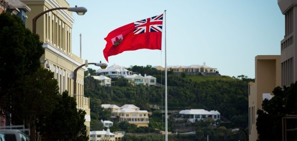 The flag of Bermuda flies in Hamilton