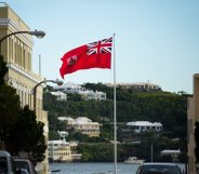The flag of Bermuda flies in Hamilton
