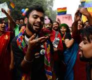 An LGBT pride parade in New Delhi on November 12, 2017. (SAJJAD HUSSAIN/AFP/Getty Images)