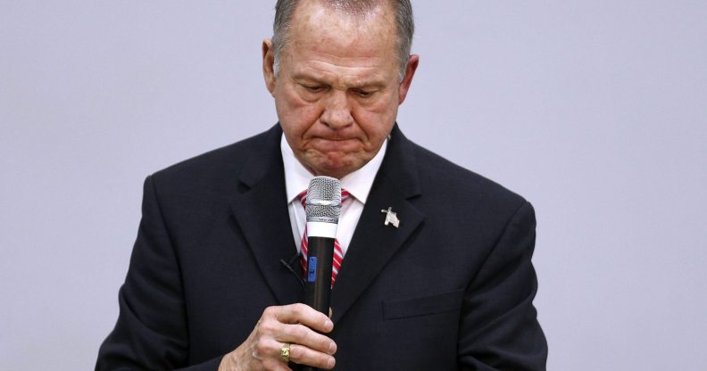JACKSON, AL - NOVEMBER 14: Republican candidate for U.S. Senate Judge Roy Moore speaks during a campaign event at the Walker Springs Road Baptist Church on November 14, 2017 in Jackson, Alabama. The embattled candidate has been accused of sexual misconduct with underage girls when he was in his 30's. (Photo by Jonathan Bachman/Getty Images)