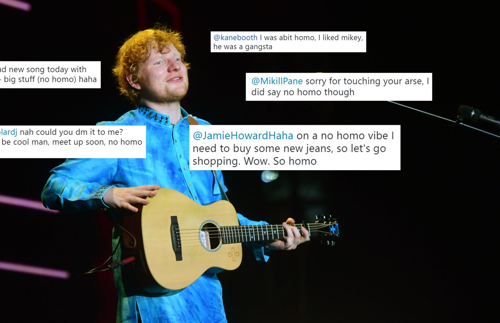 Exclusive: The 13 times Ed Sheeran tweeted that things were 'so homo' or 'no  homo' | PinkNews