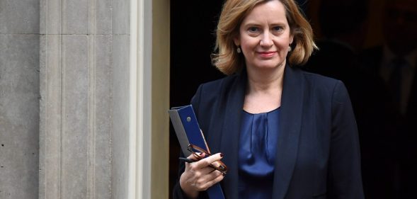 Britain's Home Secretary Amber Rudd leaves 10 Downing Street after a pre-budget meeting of the cabinet in London, on November 22, 2017. Britain's Chancellor of the Exchequer Philip Hammond will present the government's annual Autumn budget to Parliament later on November 22. / AFP PHOTO / Ben STANSALL (Photo credit should read BEN STANSALL/AFP/Getty Images)