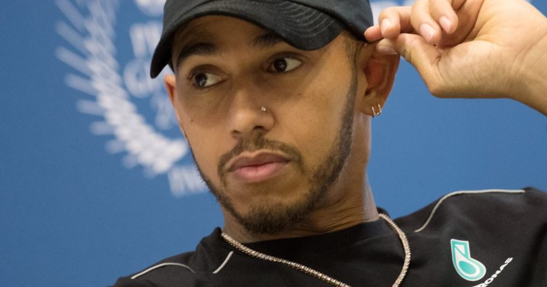 World's Formula One British driver Lewis Hamilton attends a press conference of the FIA (International Automobile Federation) on December 8, 2017 in Paris. / AFP PHOTO / CHRISTOPHE SIMON (Photo credit should read CHRISTOPHE SIMON/AFP/Getty Images)