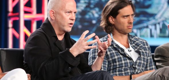 PASADENA, CA - JANUARY 04: Show creator/showrunner/writer/director/executive producer Ryan Murphy and show co-creator/writer/executive producer Brad Falchuk of the television show 9-1-1 speak onstage during the FOX portion of the 2018 Winter Television Critics Association Press Tour at The Langham Huntington, Pasadena on January 4, 2018 in Pasadena, California. (Photo by Frederick M. Brown/Getty Images)