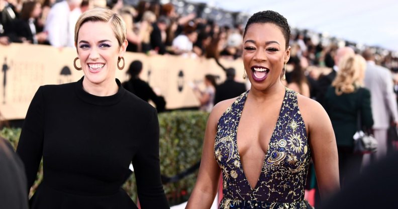 LOS ANGELES, CA - JANUARY 21: Writer Lauren Morelli (L) and actor Samira Wiley attend the 24th Annual Screen Actors Guild Awards at The Shrine Auditorium on January 21, 2018 in Los Angeles, California. 27522_011 (Photo by Emma McIntyre/Getty Images for Turner)