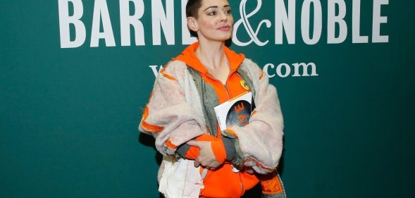 NEW YORK, NY - JANUARY 31: Rose McGowan signs copies of her memoir "Brave" at Barnes & Noble Union Square on January 31, 2018 in New York City. (Photo by John Lamparski/Getty Images)